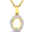 0.22 Carat Genuine White Diamond 14K Yellow Gold Semi Mount Pendant - holds 9x7mm Oval Gemstone by Bids.com