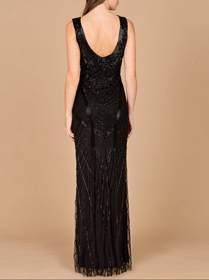 Lara 33552 - Fitted Dress With Tonal Beading by Lara New York