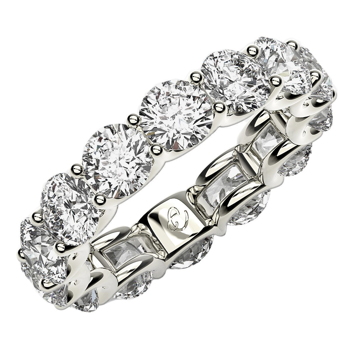 Round Cut Lab Grown Diamond Eternity Ring in 14k White Gold (6 cttw FG/VS2) by Bids.com