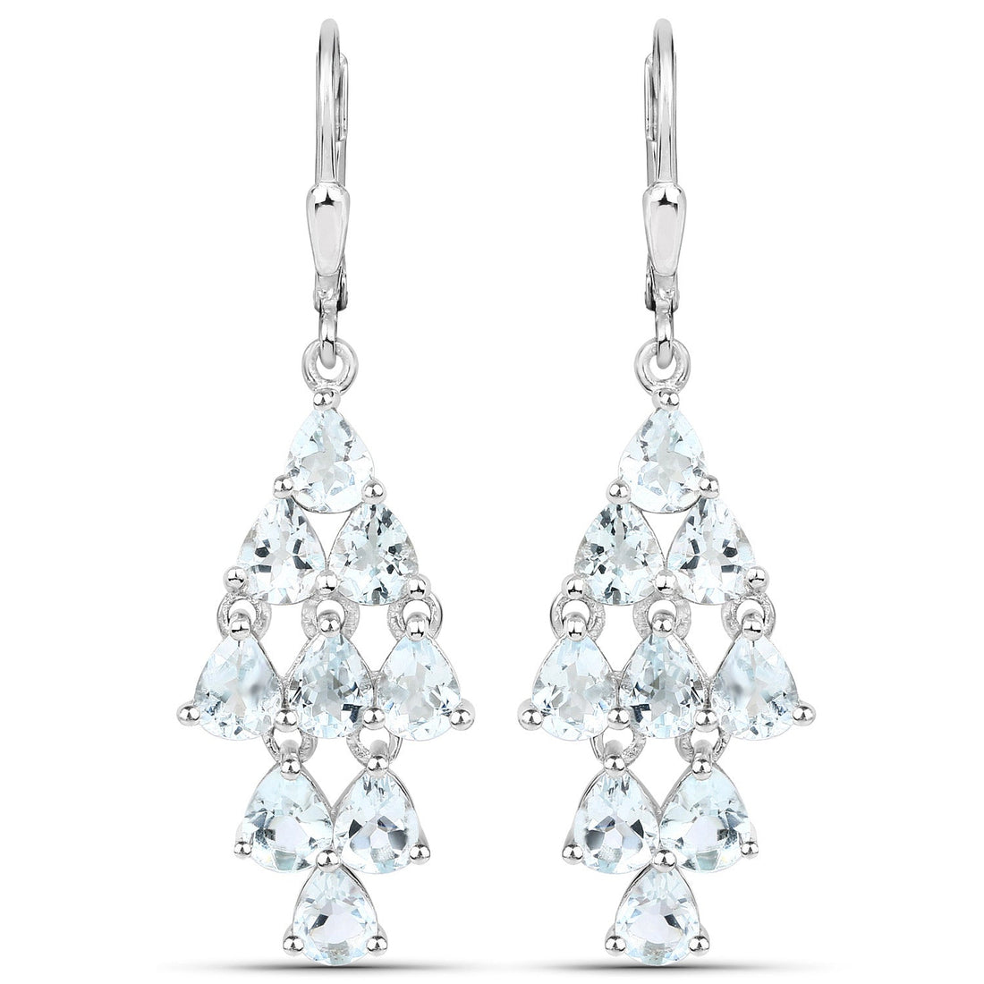 3.96 Carat Genuine Aquamarine .925 Sterling Silver Earrings by Bids.com