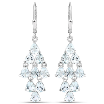 3.96 Carat Genuine Aquamarine .925 Sterling Silver Earrings by Bids.com