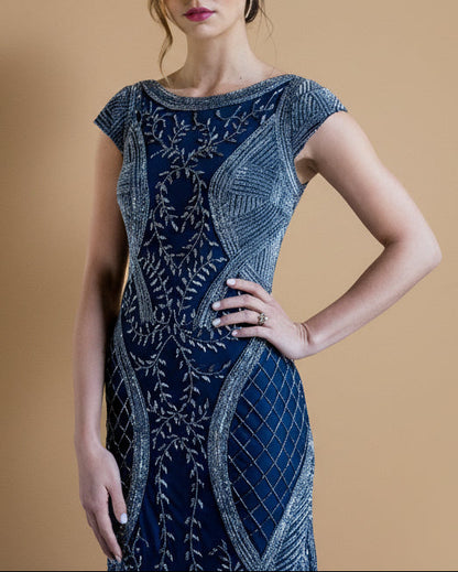 Lara 33609 - Cap Sleeve Modestly Covered Dress by Lara New York