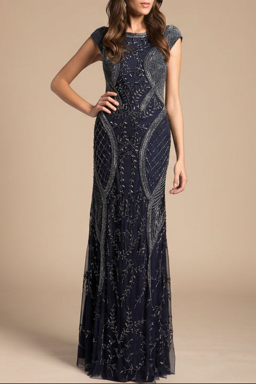 Lara 33609 - Cap Sleeve Modestly Covered Dress by Lara New York
