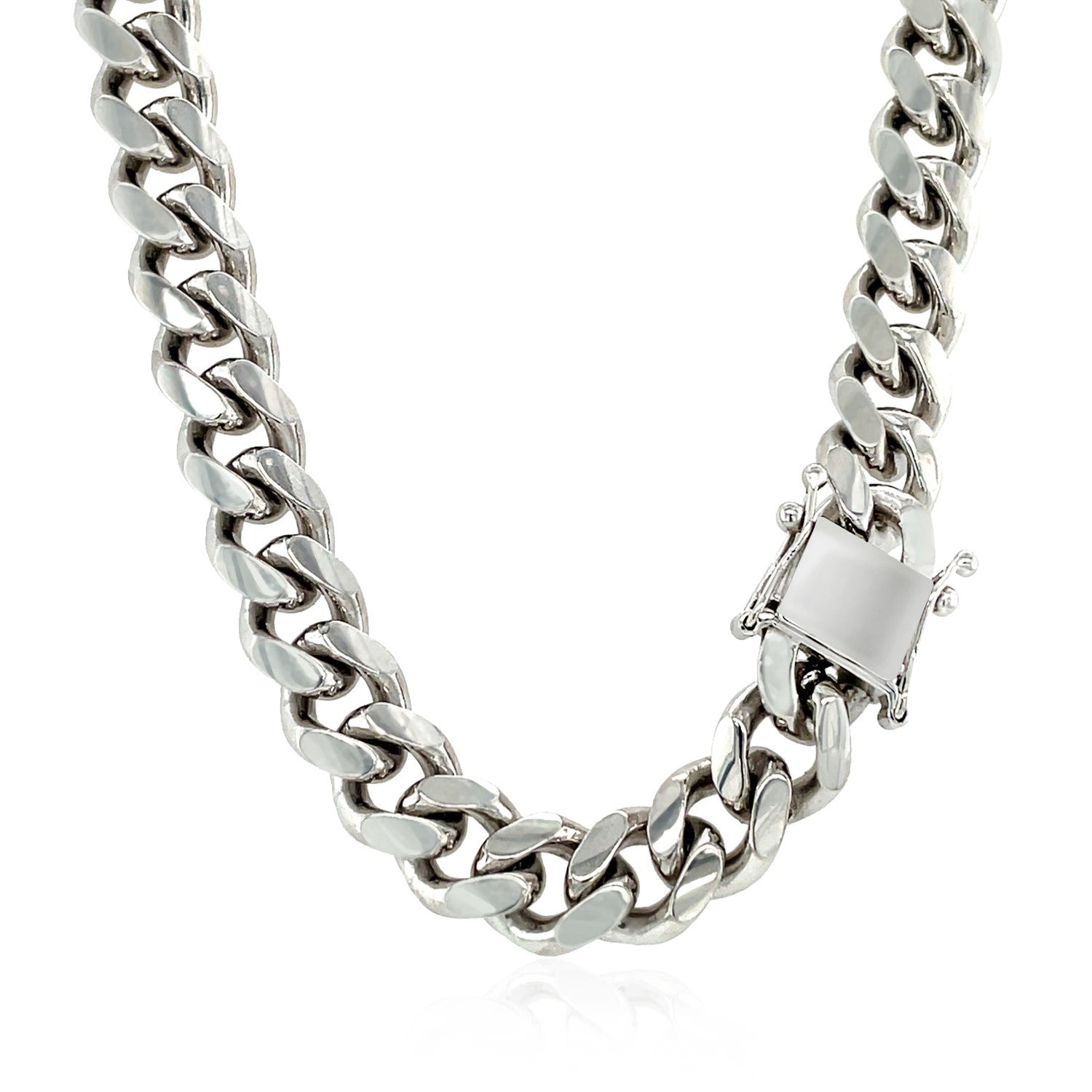 Sterling Silver Rhodium Plated Miami Cuban Chain 8.4mm by Bids.com