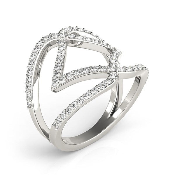 14k White Gold Entwined Design Diamond Dual Band Ring (3/4 cttw) by Bids.com