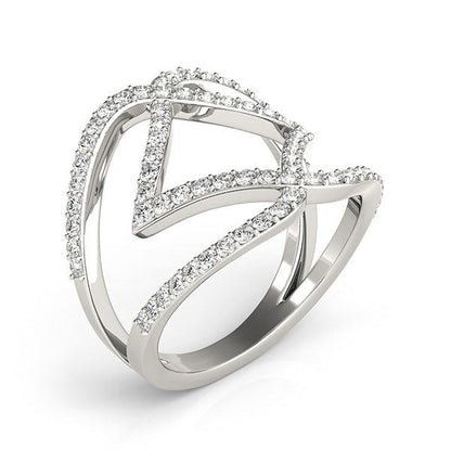 14k White Gold Entwined Design Diamond Dual Band Ring (3/4 cttw) by Bids.com