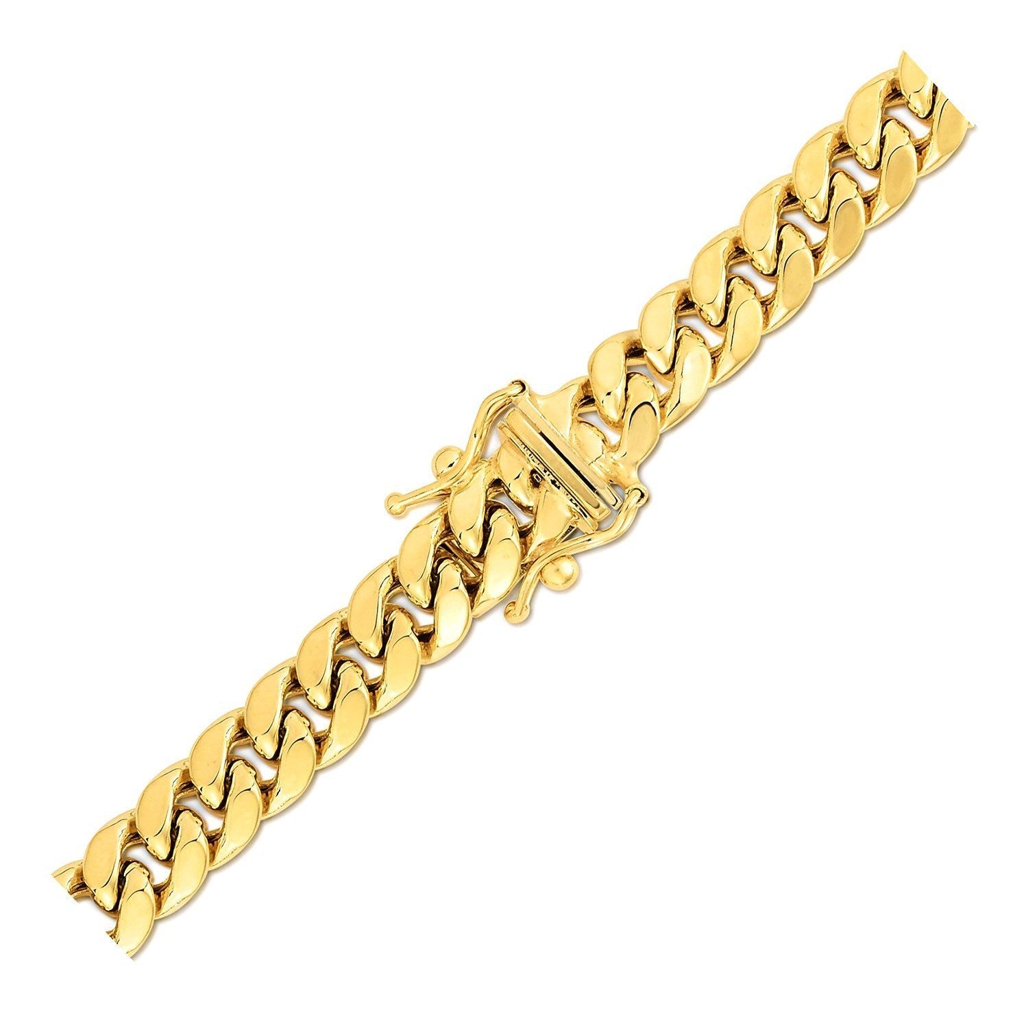 6.65mm 10k Yellow Gold Semi Solid Miami Cuban Chain by Bids.com