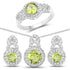 2.68 Carat Genuine Peridot and White Topaz .925 Sterling Silver Jewelry Set by Bids.com
