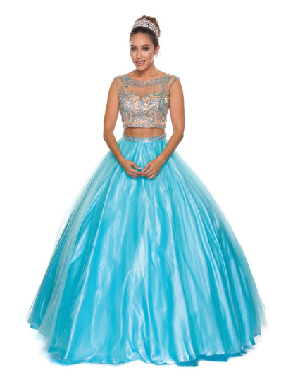 Juliet 338 Quinceanera Dress 2-Piece Bateau Neckline Cap Sleeve by DiscountDressShop
