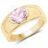 14K Yellow Gold Plated 2.40 Carat Genuine Kunzite .925 Sterling Silver Ring by Bids.com