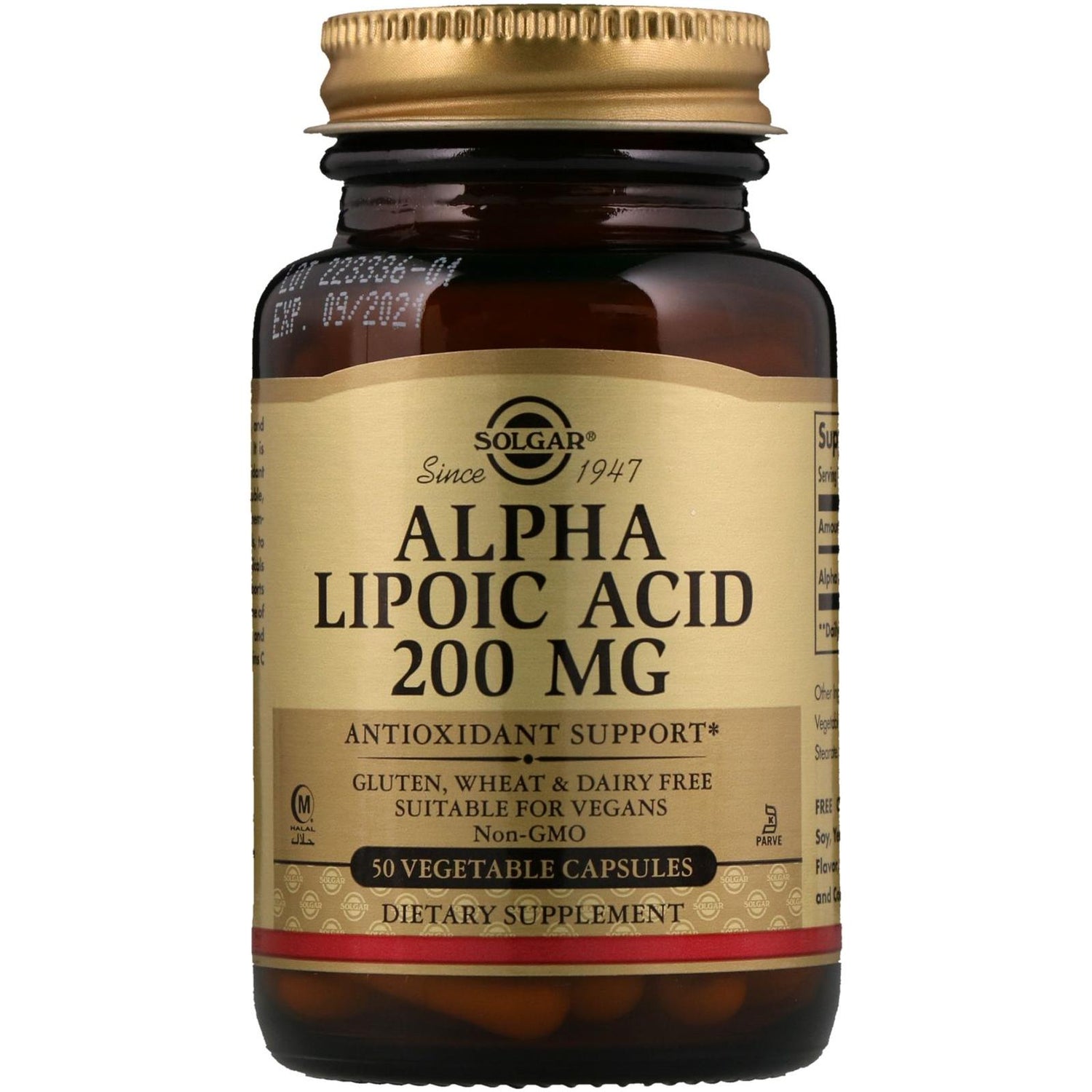 Solgar Alpha Lipoic Acid 200mg 50 Vegetable Capsules by Pasteur Pharmacy