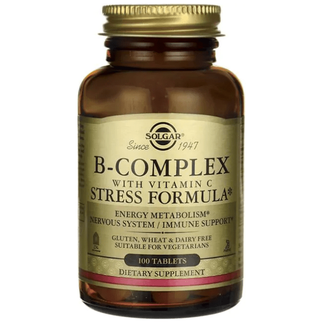 Solgar B-Complex with Vitamin C Stress Formula 100 Tablets by Pasteur Pharmacy