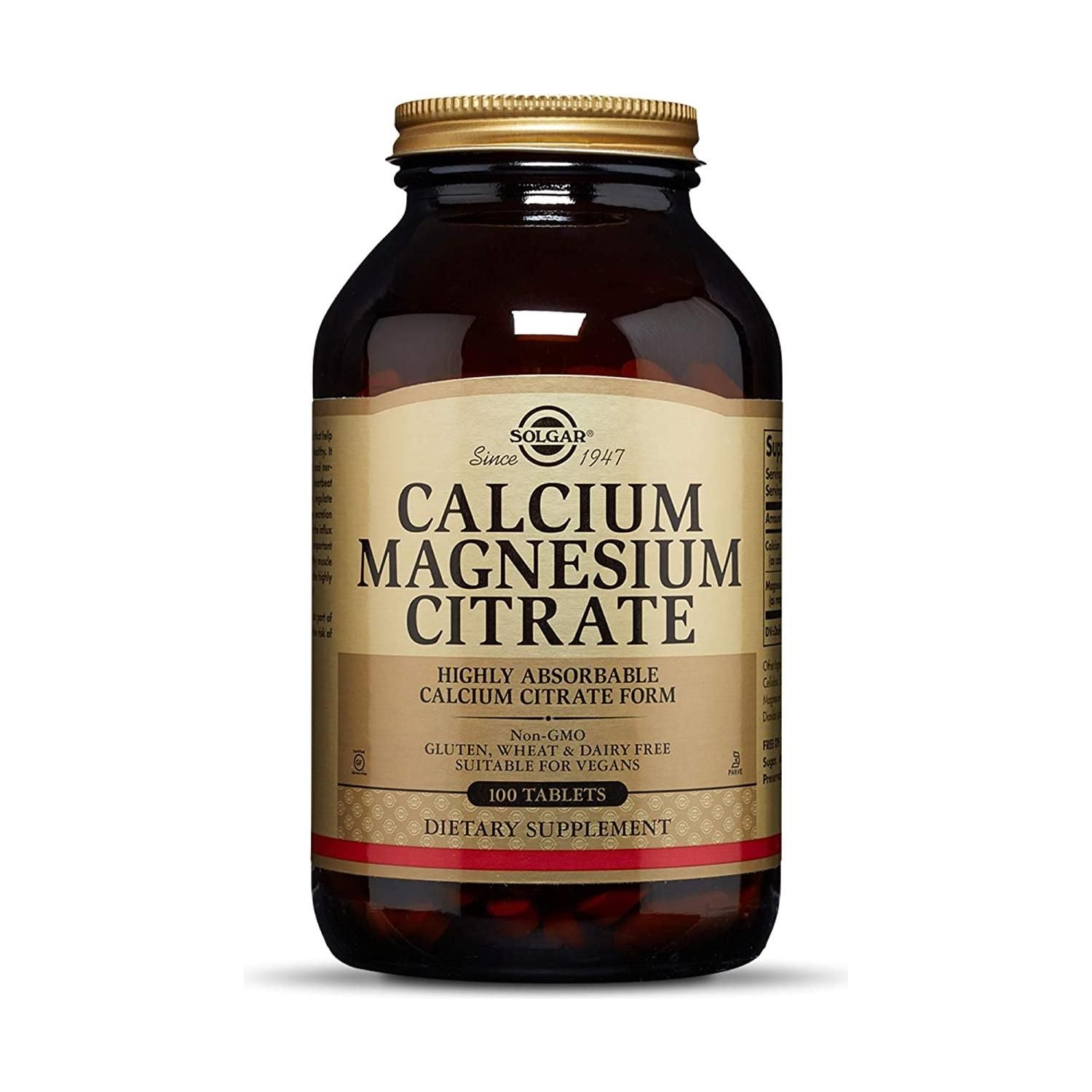 Solgar Calcium Magnesium Citrate 100 Tablets by Pasteur Pharmacy