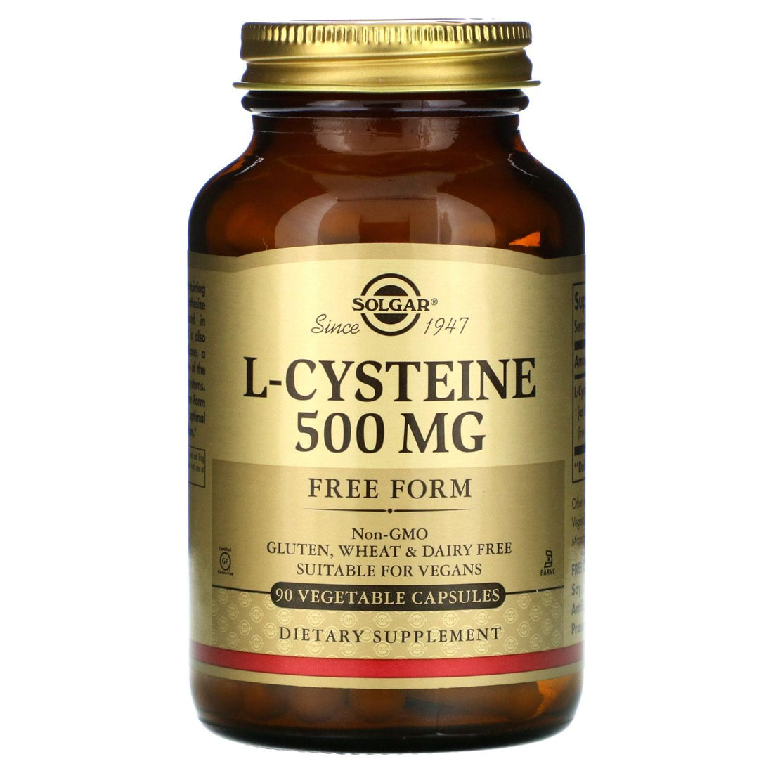 Solgar L-Cysteine 500mg 90 Vegetable Capsules by Pasteur Pharmacy