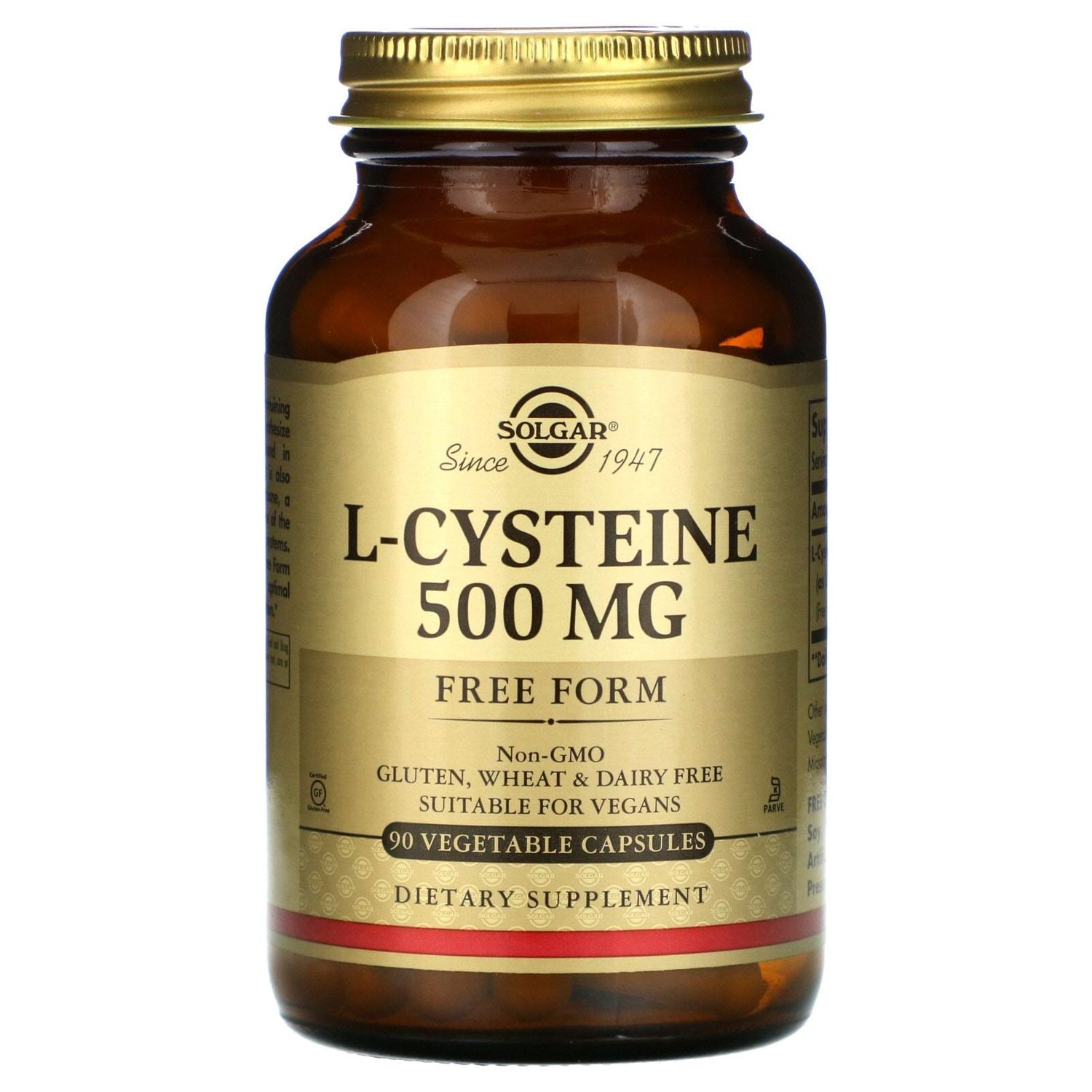 Solgar L-Cysteine 500mg 90 Vegetable Capsules by Pasteur Pharmacy
