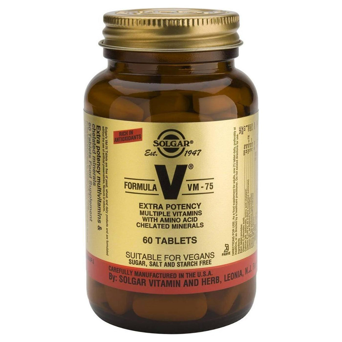 Solgar Formula VM-75 60 Tablets by Pasteur Pharmacy