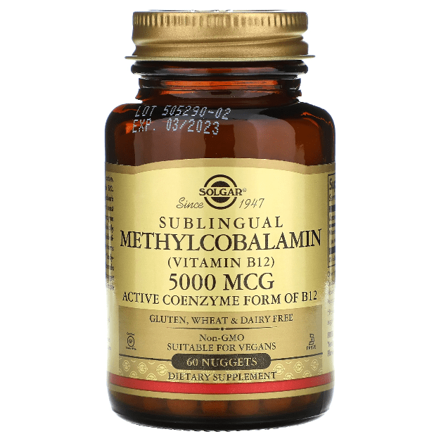 Solgar Methylcobalamin (Vitamin B12) 5000 mcg 60 Nuggets by Pasteur Pharmacy