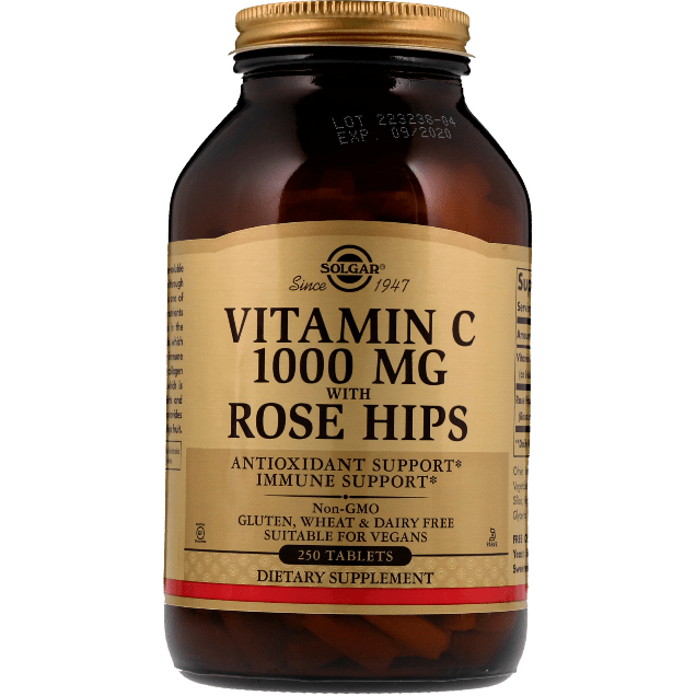 Solgar Vitamin C 1000mg with Rose Hips 250 Tablets by Pasteur Pharmacy