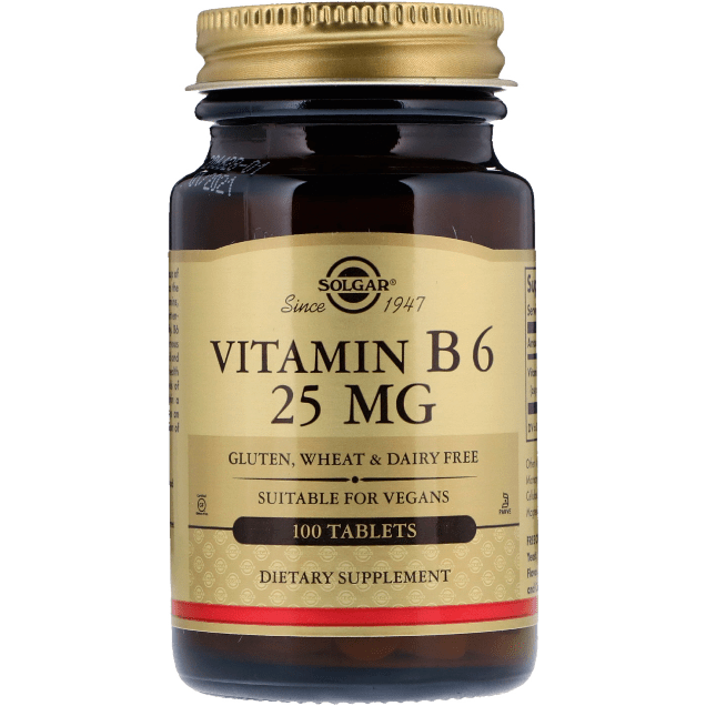 Solgar Vitamin B6 25 mg 100 Tablets by Pasteur Pharmacy