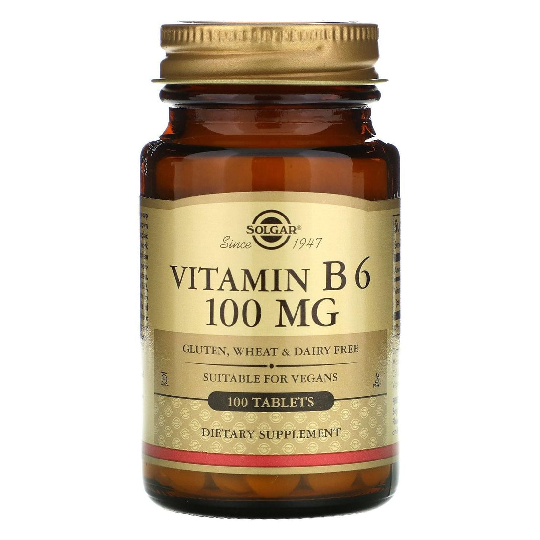 Solgar Vitamin B6 100mg 100 Tablets by Pasteur Pharmacy