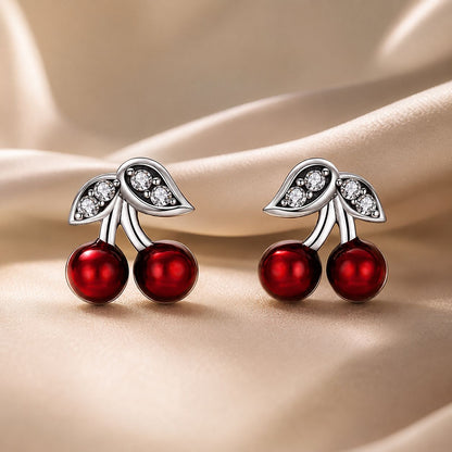 925 Sterling Silver Earrings with CZ &amp; Enamel, 0.9x0.8cm, for Women  DestGlow