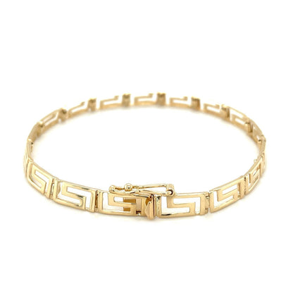 14k Yellow Gold Fancy Greek Key Motif Bracelet  DestGlow