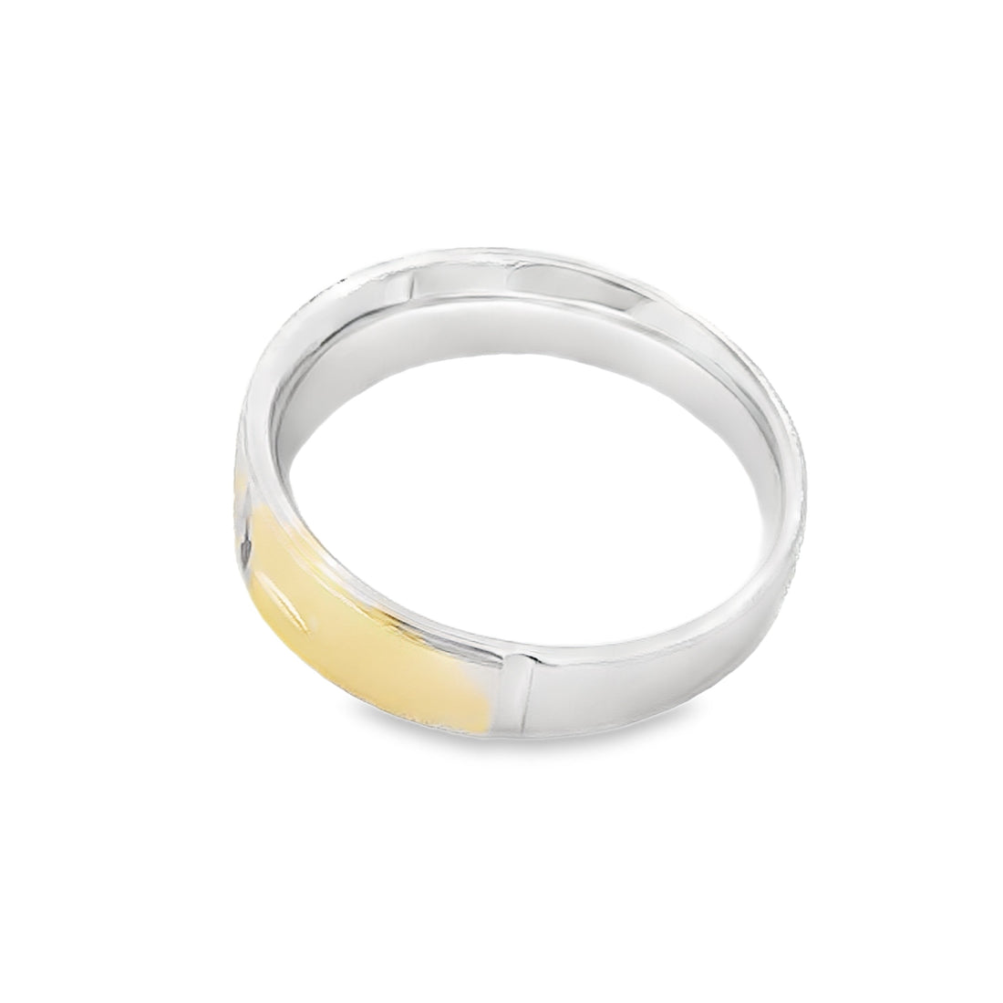 .02ct Mens Ring Wedding Band Sterling Silver 14KT Gold by Bids.com