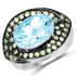 7.39 Carat Genuine Blue Topaz and Peridot .925 Sterling Silver Ring by Bids.com