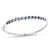 3.08 Carat Genuine Blue Sapphire .925 Sterling Silver Bangle  DestGlow