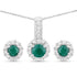 1.81 Carat Dyed Emerald and White Topaz .925 Sterling Silver Jewelry Set by Bids.com