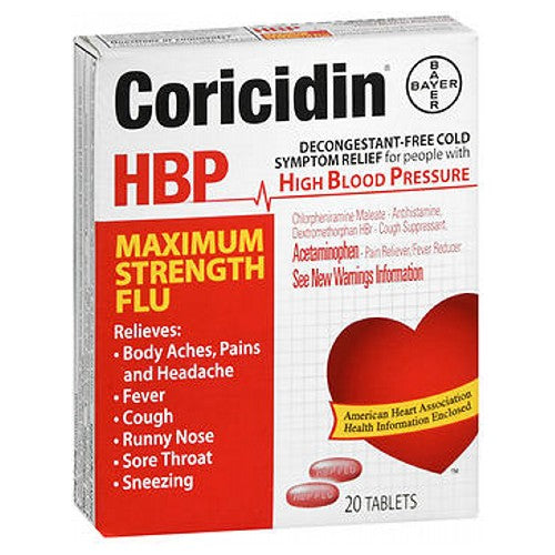 Coricidin Cold Symptom Relief, Maximum Strength Flu, Decongestant Free, Tablets by Pasteur Pharmacy
