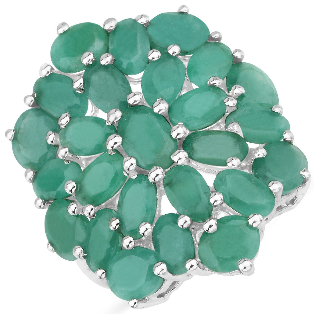 5.88 Carat Genuine Emerald .925 Sterling Silver Ring by Bids.com