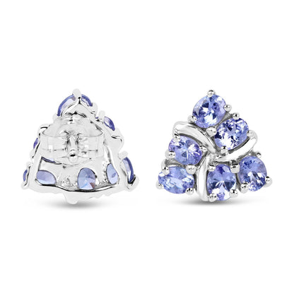 2.04 Carat Genuine Tanzanite .925 Sterling Silver Earrings  DestGlow