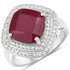 5.86 Carat Glass Filled Ruby and White Topaz .925 Sterling Silver Ring by Bids.com