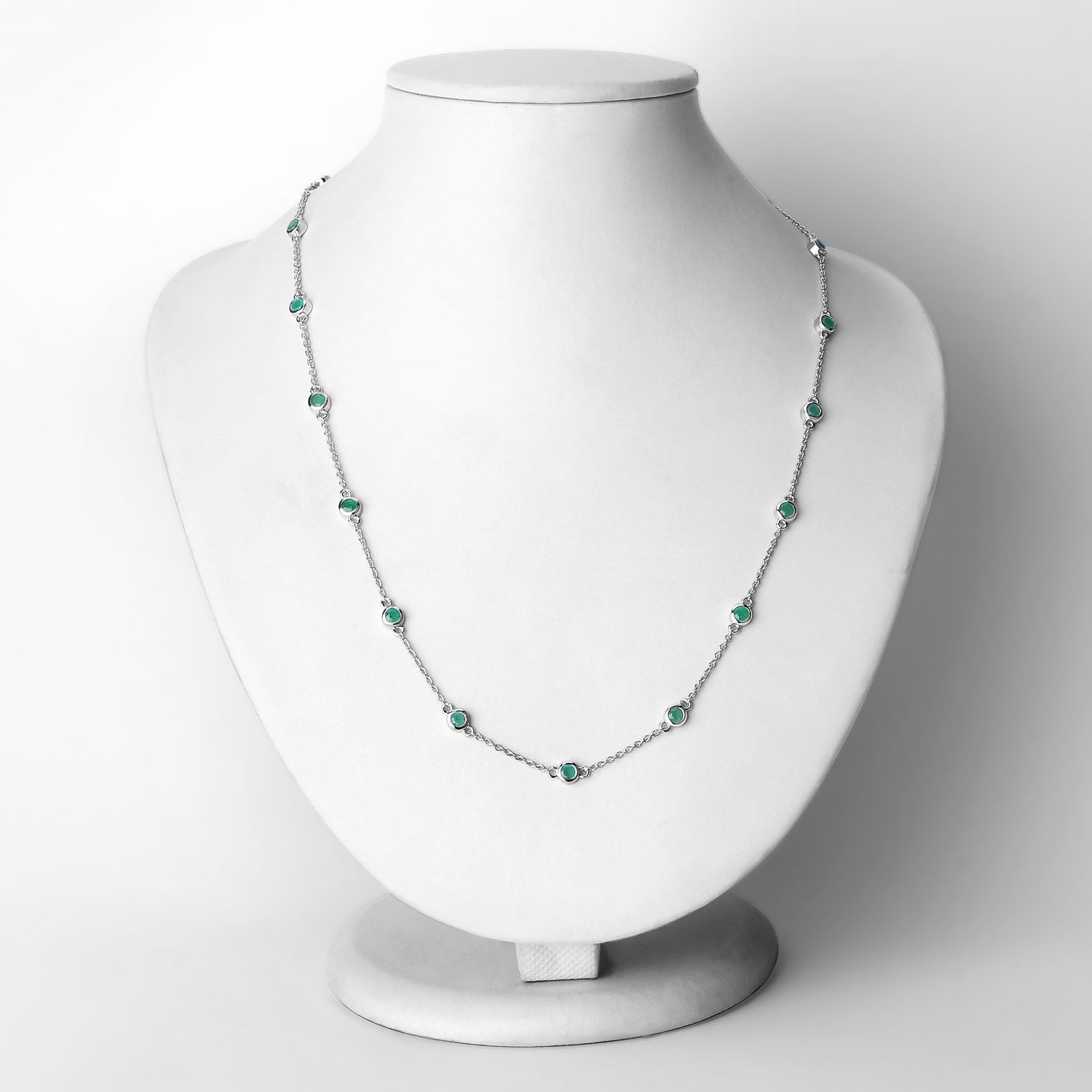1.80 Carat Genuine Emerald .925 Sterling Silver Necklace by Bids.com