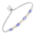1.81 Carat Genuine Tanzanite and White Topaz .925 Sterling Silver Bracelet by Bids.com