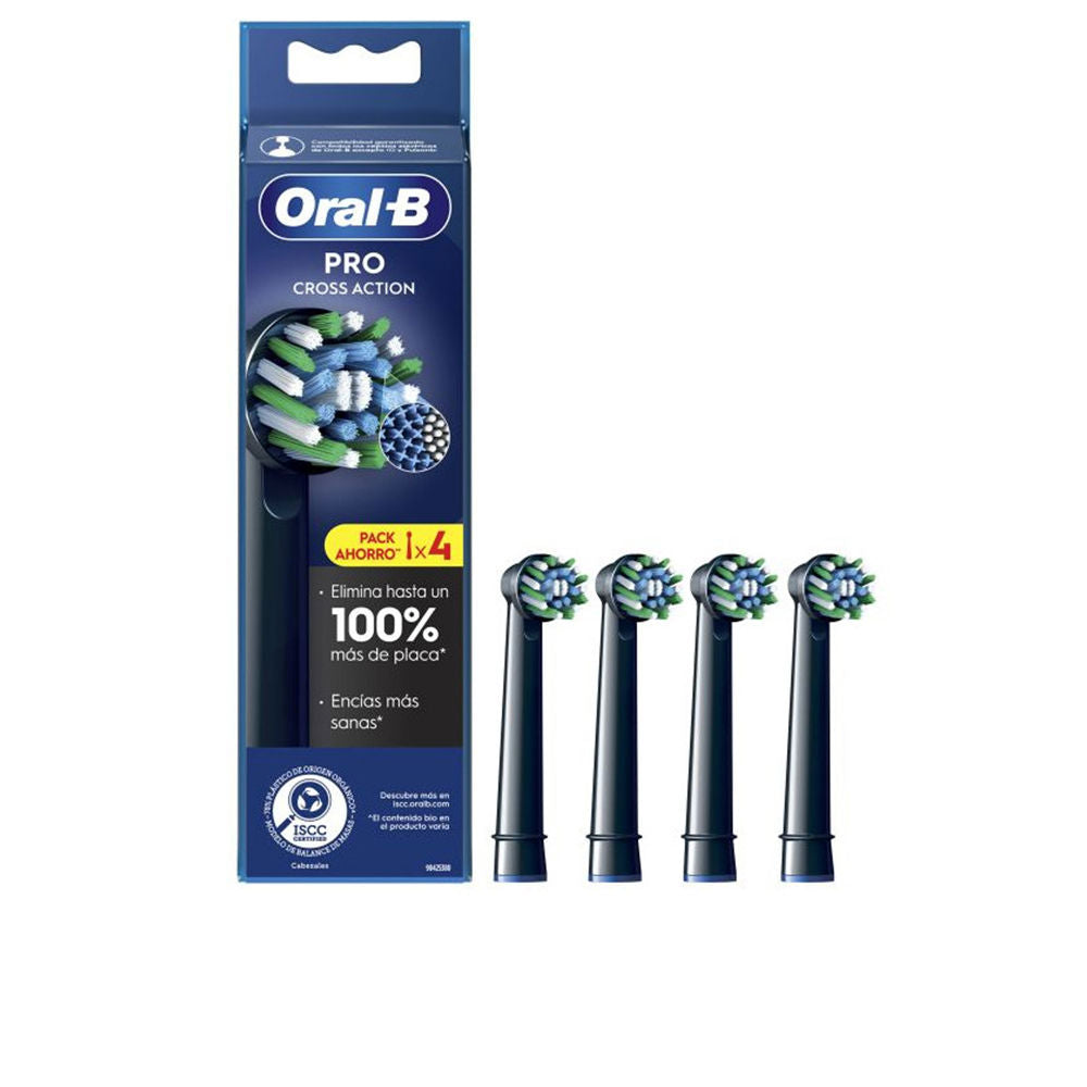 Oral-B CrossAction Replacement Brush Heads, Black, 4 Count  DestGlow