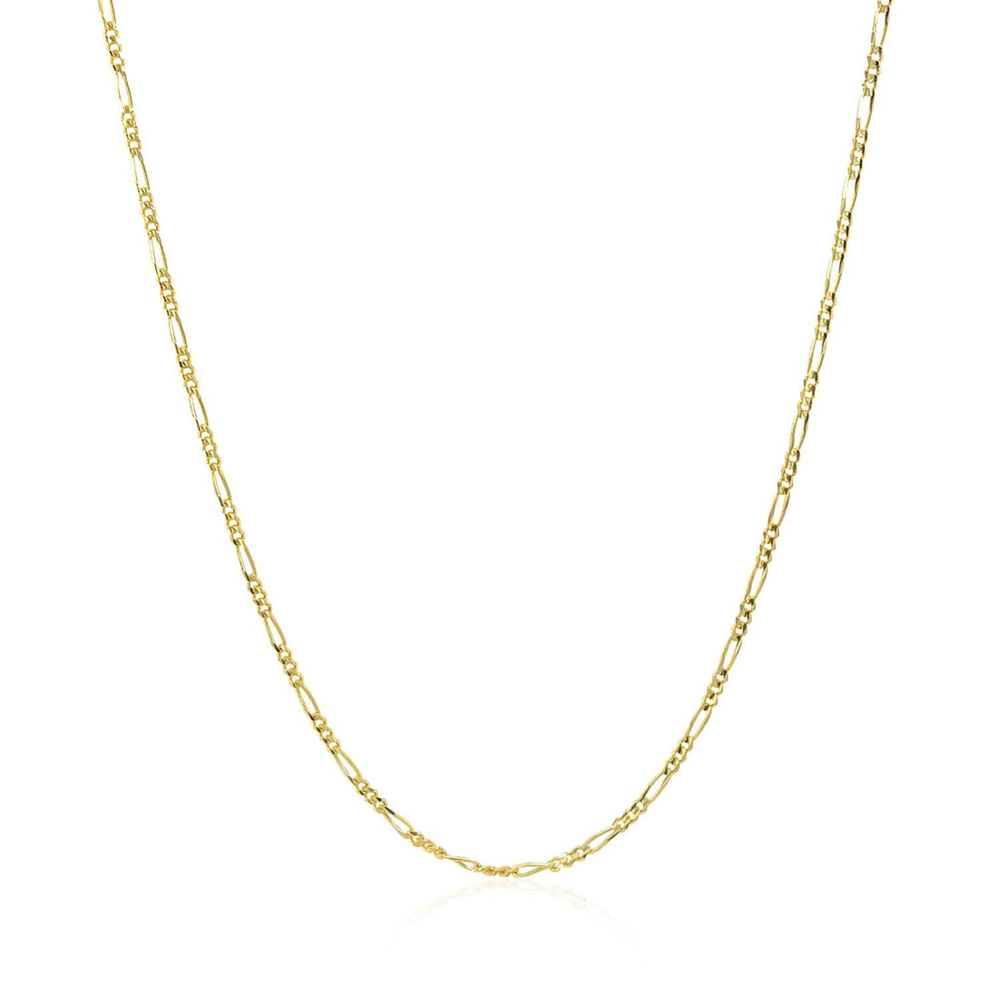 14k Yellow Gold Solid Figaro Chain 1.3mm by Bids.com