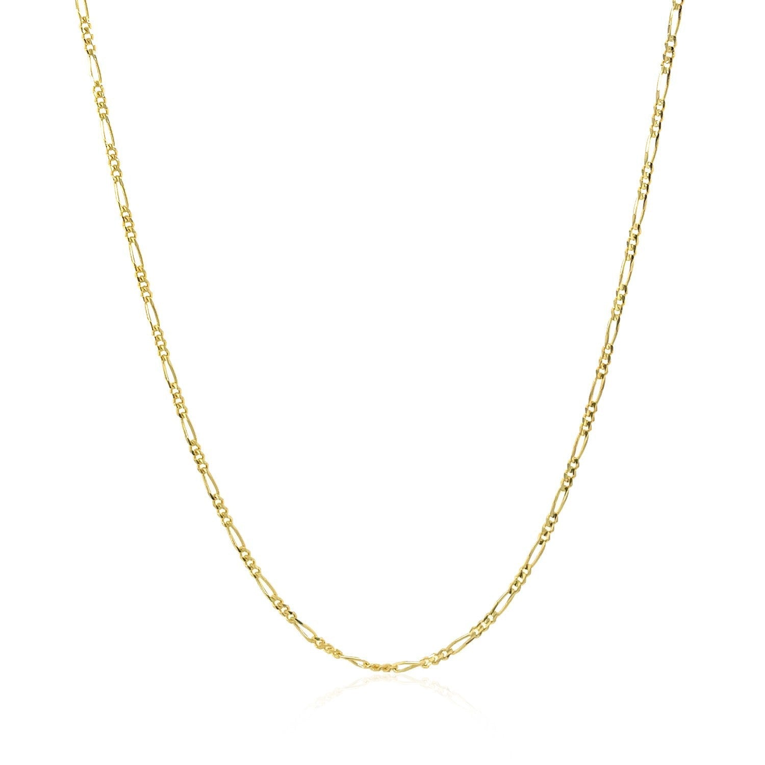 14k Yellow Gold Solid Figaro Chain 1.3mm by Bids.com
