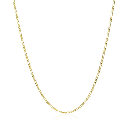 14k Yellow Gold Solid Figaro Chain 1.3mm by Bids.com