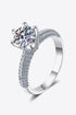 2 Carat Brilliant Round Cut Sparkala™ 925 Rhodium Over Sterling Silver Side Stone Ring by Sparkala