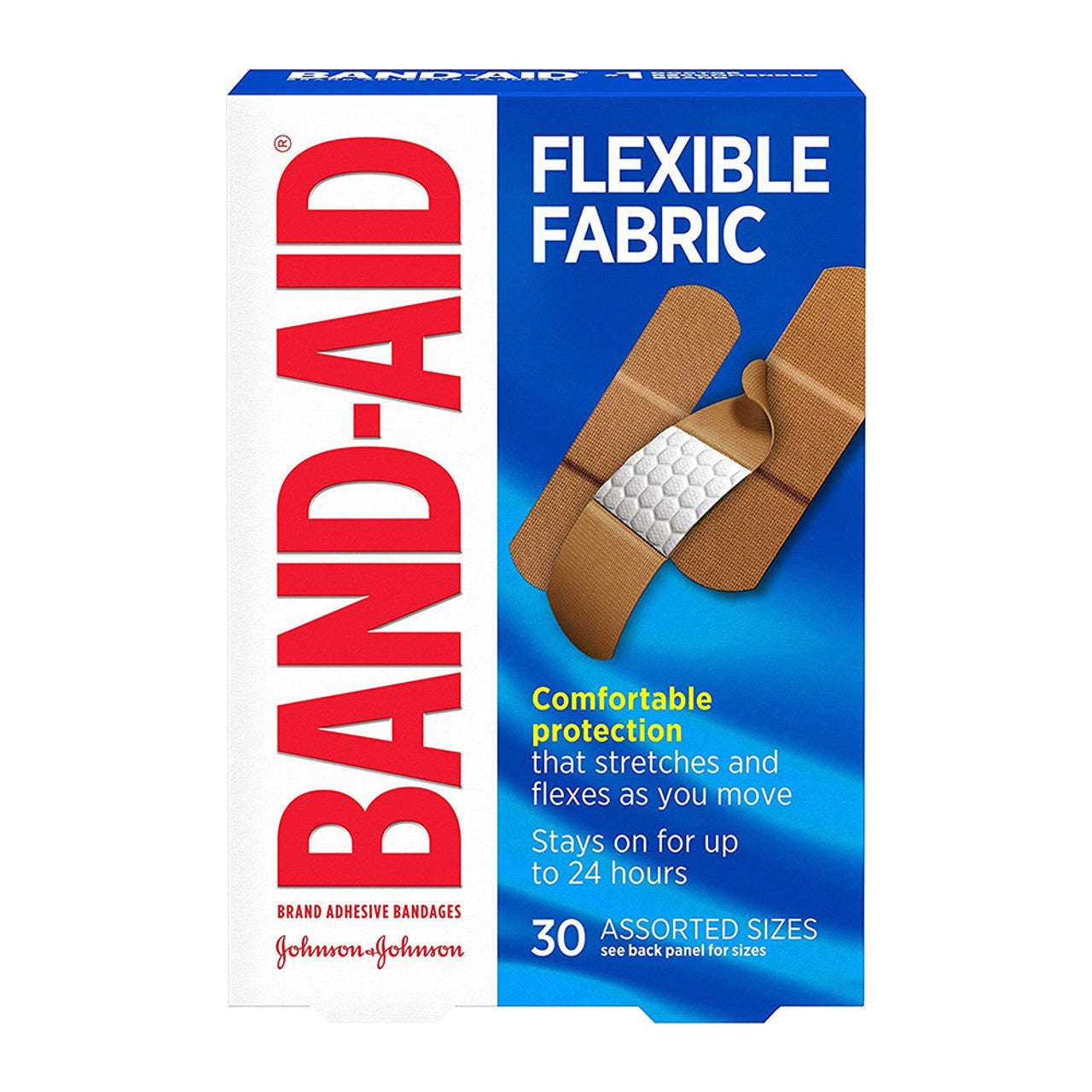Band-Aid® Brand Flexible Fabric Adhesive Bandages – Assorted Sizes (30 Ct Box) by Pasteur Pharmacy