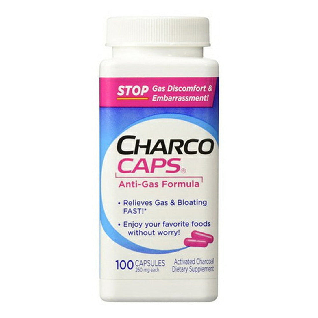 Charcocaps Anti-Gas Formula Capsules 100 Ea by Pasteur Pharmacy