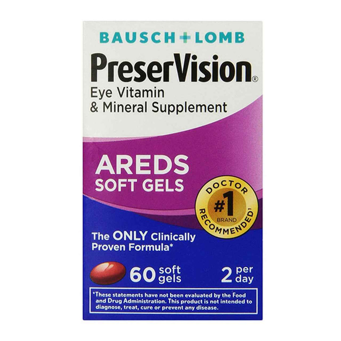 PreserVision AREDS Eye Vitamin &amp; Mineral Supplement – 60 Softgels
