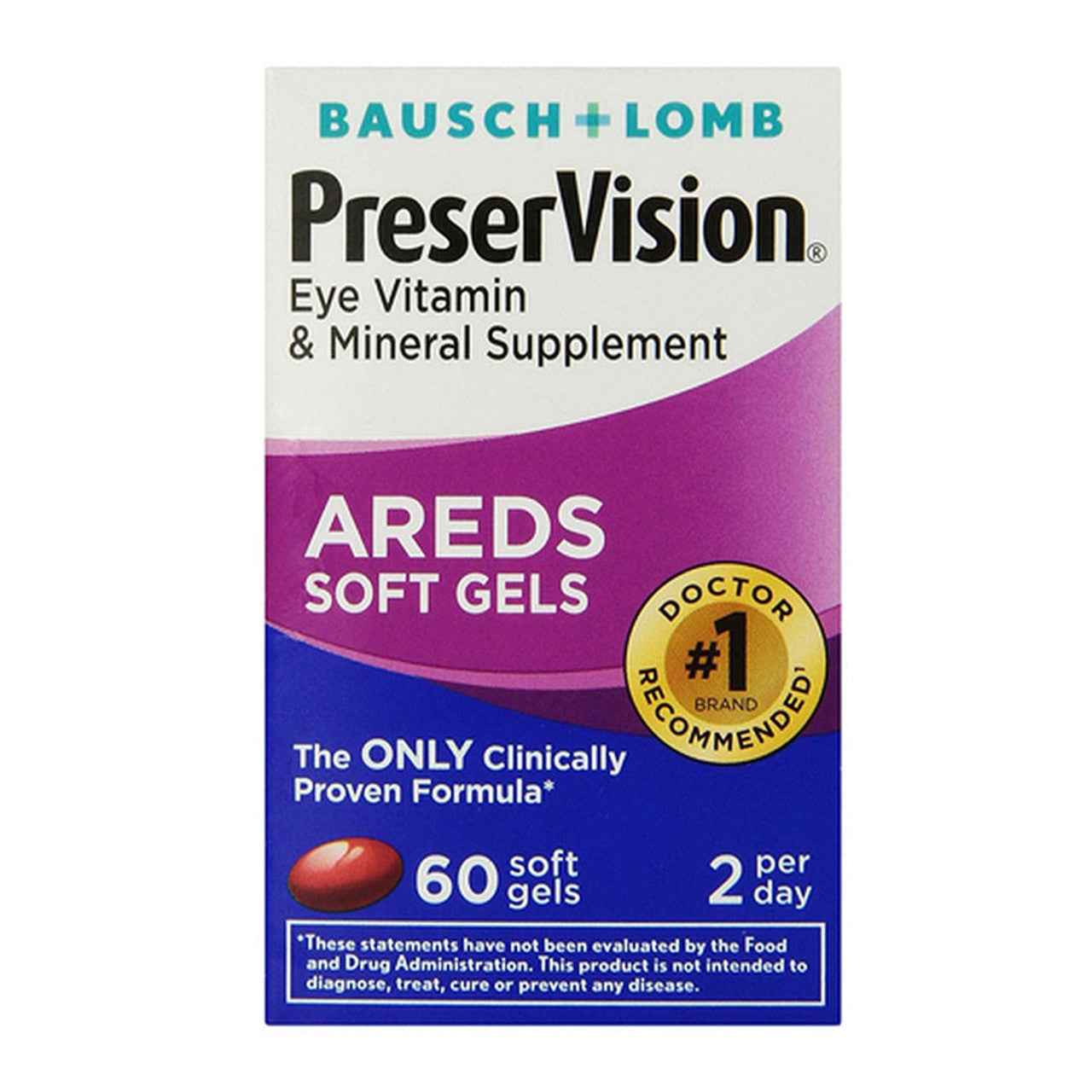PreserVision AREDS Eye Vitamin &amp; Mineral Supplement – 60 Softgels