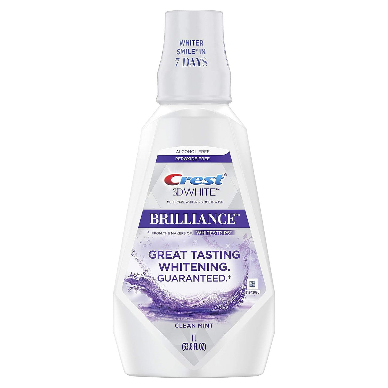 Crest 3D White Brilliance Alcohol Free Whitening Mouthwash Clean Mint 33.8 Fl Oz by Pasteur Pharmacy