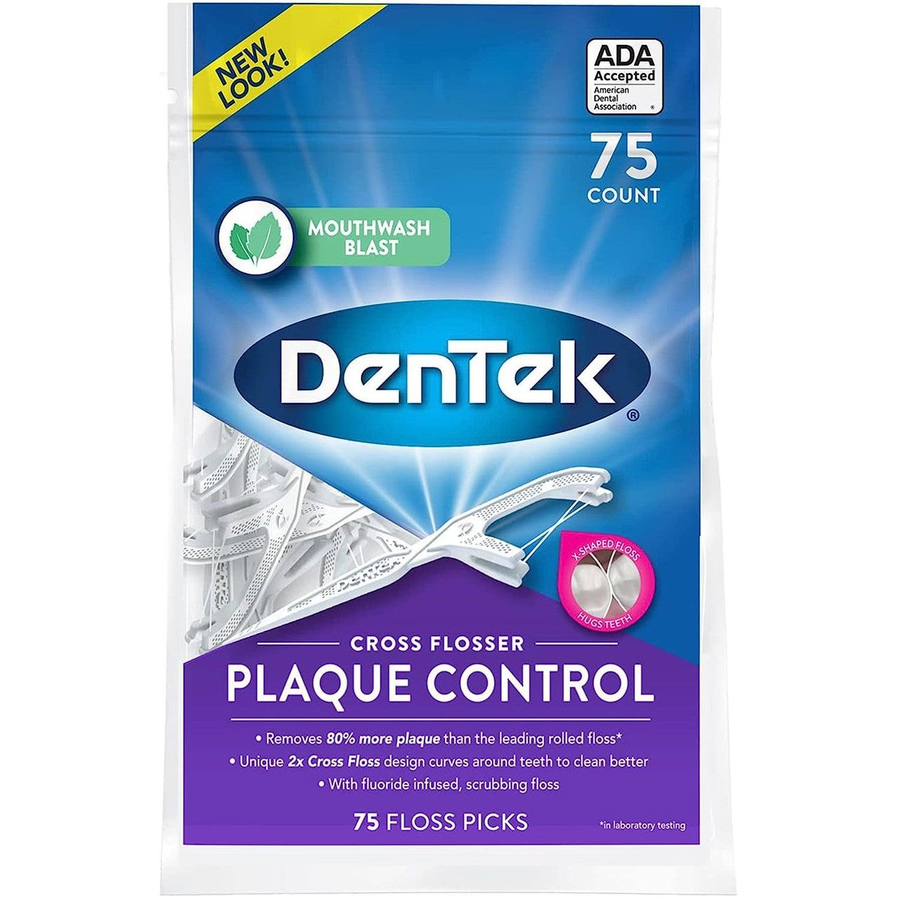 DenTek Cross Floss Picks, Triple Clean Technology, 75 Count by Pasteur Pharmacy