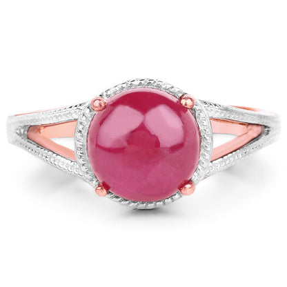 14K Rose Gold Plated 5.05 Carat Glass Filled Ruby .925 Sterling Silver Ring by Bids.com