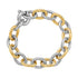 18k Yellow Gold and Sterling Silver Rhodium Plated Diamond Cut Chain Bracelet by Bids.com