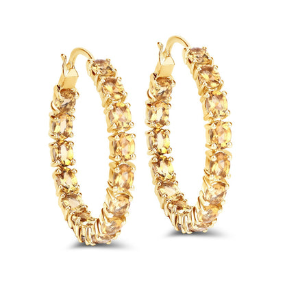 4.80 Carat Genuine Citrine .925 Sterling Silver Earrings  DestGlow